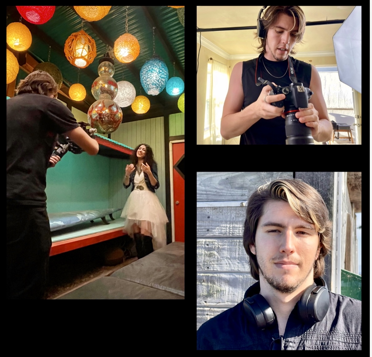 Alec James Horton, filming and at a photo shoot