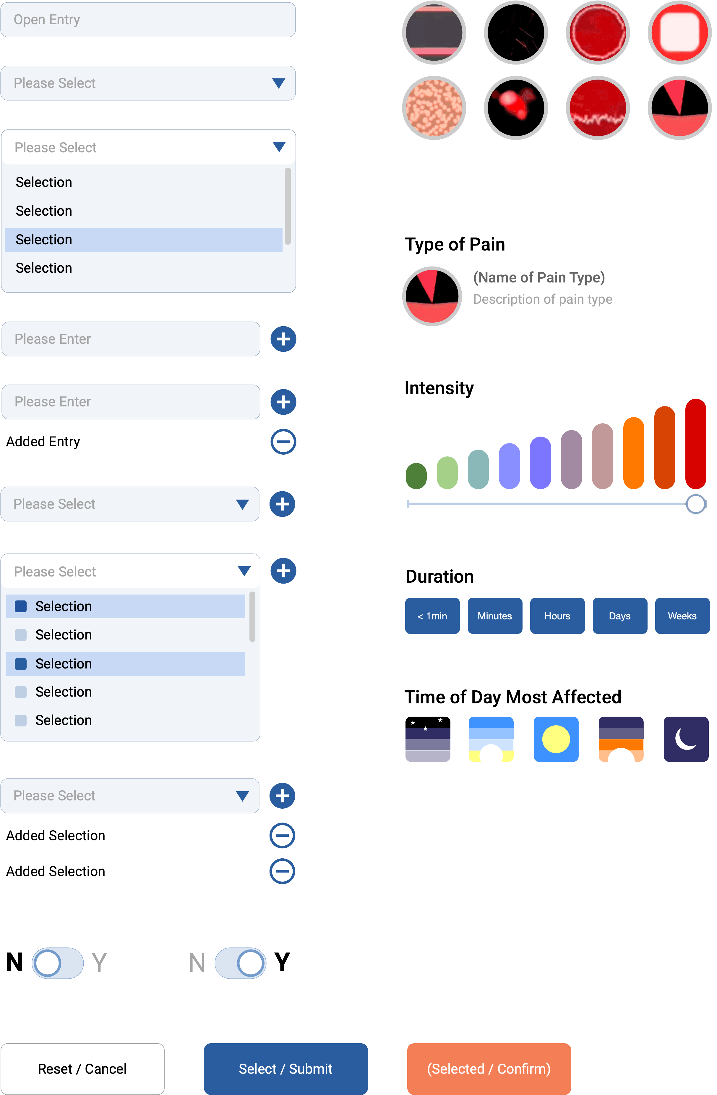 Portfolio Pain Assessment Tool Atomic Design Elements, Atoms, Molecules, Organisms